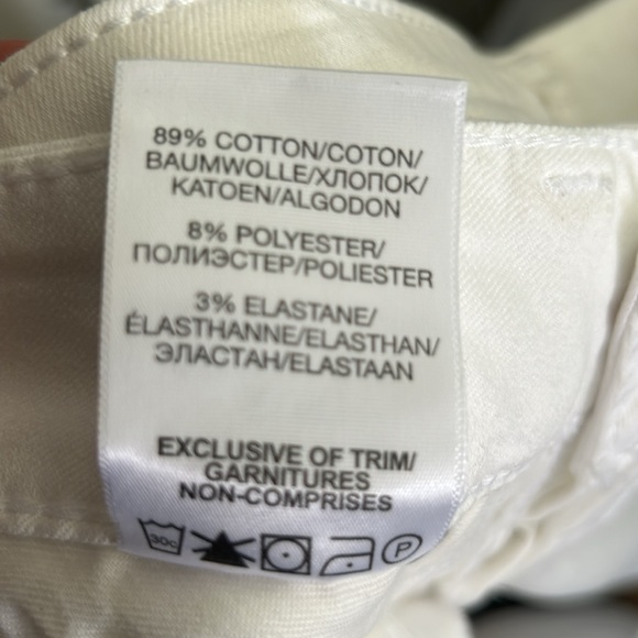 Silver Jeans Suki Mid Flare Super Stretch Embroidered Cropped White Denim - Picture 13 of 13